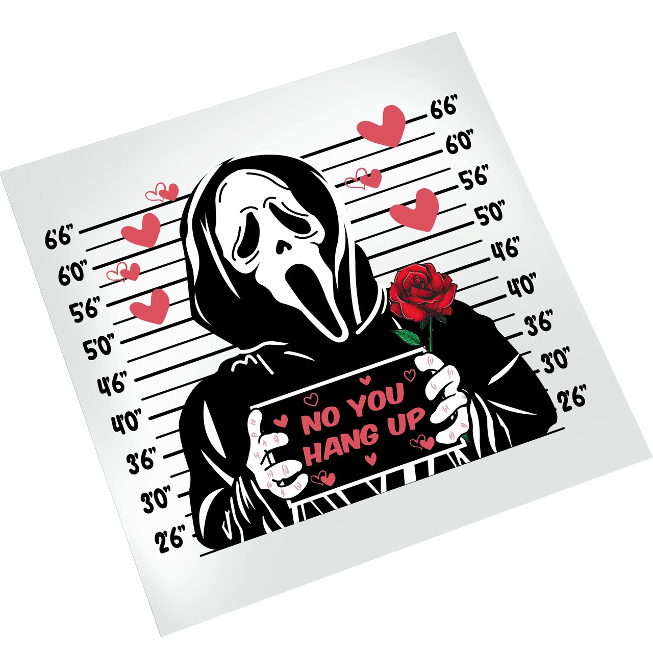 Valentine DTF Transfer - Scream Ghostface Mugshot Ready To Press